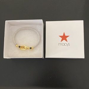 Gold & Silver Horseshoe Bangle Bracelet